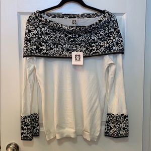 ANNE KLEIN Off Shoulder Sweater